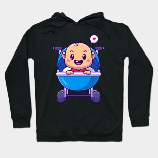 Cute Baby In Stroller Cartoon Hoodie